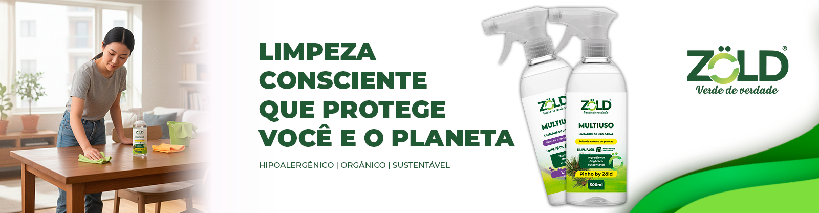 Multiuso Limpa sem agredir a pela e a saúde, Multiuso Zöld 100% vegetal