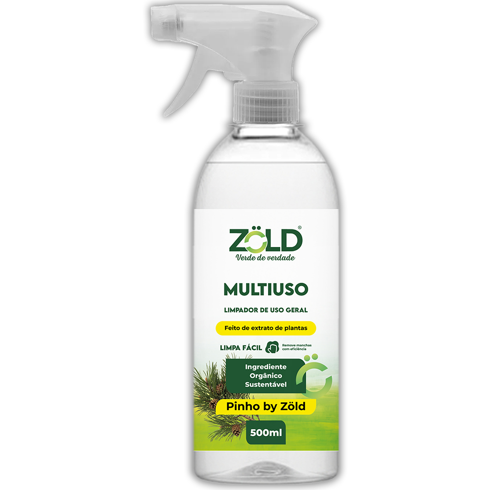 MULTIUSO PINHO 500ML Zöld. Fórmula inteligente que limpa, protege e respeita sua saúde e o meio ambiente. Limpa-vidros Zöld sua casa mais limpa e reluzente. Produtos de Limpeza 100% Vegetais, Seguros para sua Família e para o Planeta